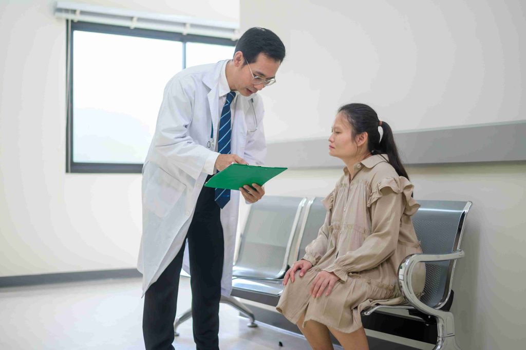 woman talking with her doctor